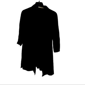 Have Womens Black Long Sleeve Open Front Long Notch Lapel Shrugs Cardigan Size S